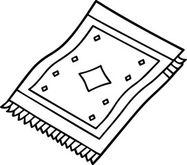 Area carpet black outline vector and illustration, coloring book page
