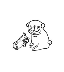 おもちゃで遊ぶ犬