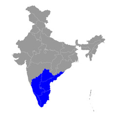 South India Vector Map