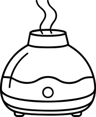 Humidifying diffuser black outline vector and illustration, coloring book page