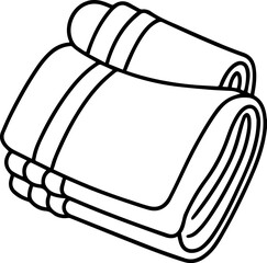 Towel set black outline vector illustration, coloring book page