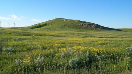 Obraz premium Prairie Landscape with Hill