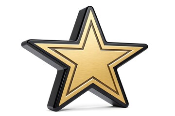 Fototapeta premium Gold and black star award isolated on white background