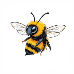 bee and honey Cartoon Vector Illustration isolated