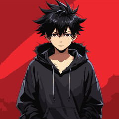 anime cartoon character male vector art