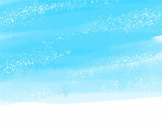 青空や海のようなイメージのグラデーション背景素材。手描きの水彩風テクスチャー。爽やかな風のイメージ。キラキラした光の粒子。スプラッシュ。