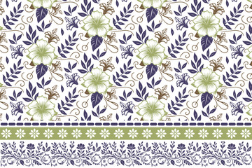 minimalist hand drawn floral, seamless border flower pattern, one line rose textile sketch, trendy wrapping fabric texture, cotton outline idea

