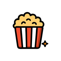 popcorn symbol Icon in Red-Striped Box