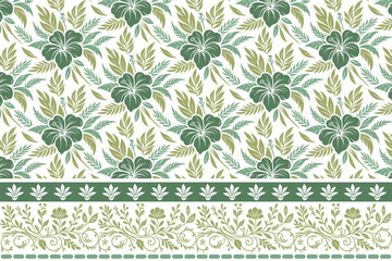 cotton flower one line, seamless sketch nature pattern, floral border hand drawn print, table top trendy textile, wrapping paper fashion style

