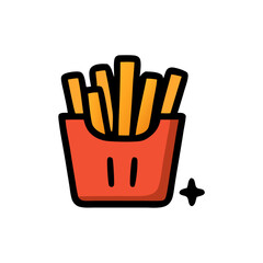 fries design Icon with Sparkle Element