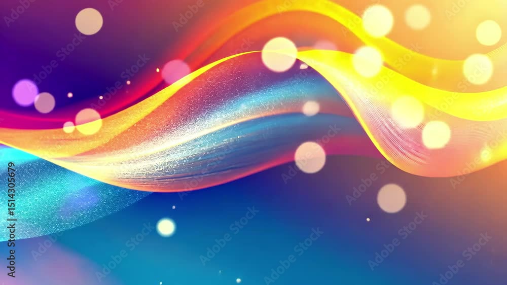 Poster colorful abstract background with dynamic wavy lines and vibrant light effects, abstract colorful ba