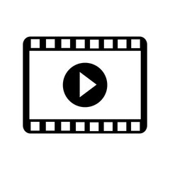 Play video icon in flat style. Video player symbol isolated on white background
