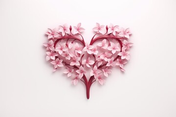 Artistic representation of a friendship tree adorned with heart shaped leaves in soft colors
