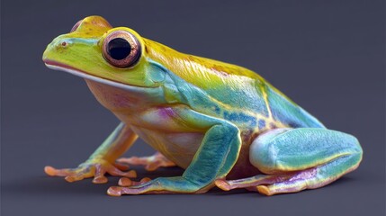Fototapeta premium Colorful frog close up image