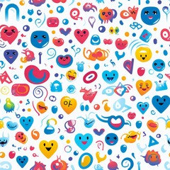 Collage of friendship and love symbols featuring hearts, lips, and embracing figures in soft hues