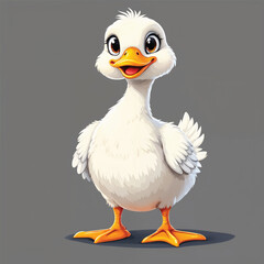 Cute duck Cartoon Vector Illustration isolated