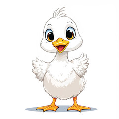 Fototapeta premium Cute duck Cartoon Vector Illustration isolated
