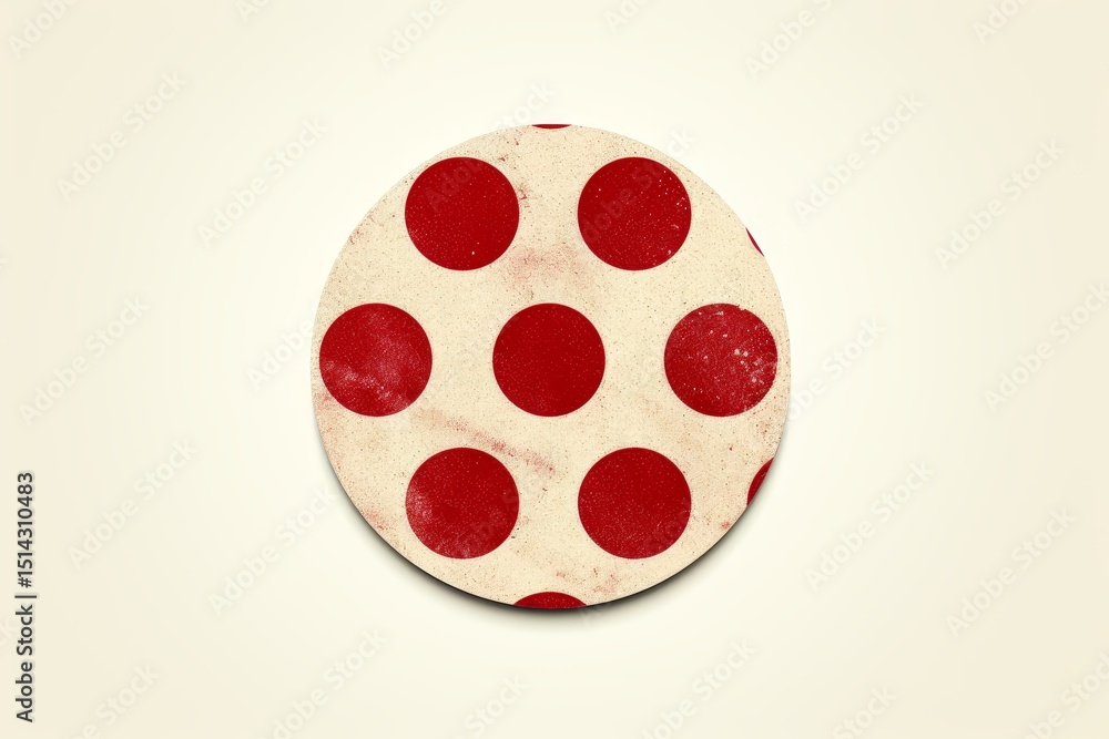 Poster vivid red circle on a crisp white background creating a striking visual contrast