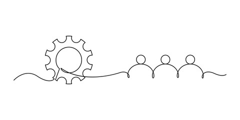 Business illustration design concept, strategi business, line art continues, vector eps 10