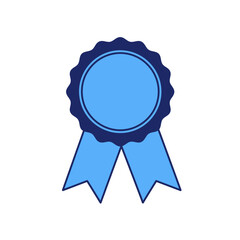 Blue Award Ribbon Icon Achievement, Success, and Recognition Symbol