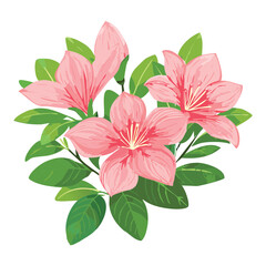 Delicate Pink Azalea Flowers Illustration