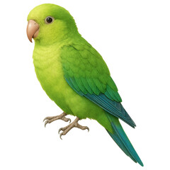Adorable green parrot bird isolated transparent background perfect for pet wildlife nature projects