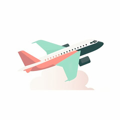 Soaring Above: A sleek airplane takes flight, its design accentuating the allure of travel and the promise of exploration.