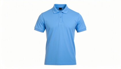 Basic Polo Tee for Men – Plain Light Blue Golf T-Shirt