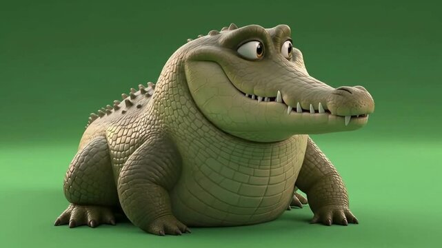 cute crocodile, cartoon crocodile, 3D crocodile art, green reptile illustration, adorable crocodile, chubby crocodile, smiling crocodile, funny reptile cartoon, digital crocodile design, friendly croc