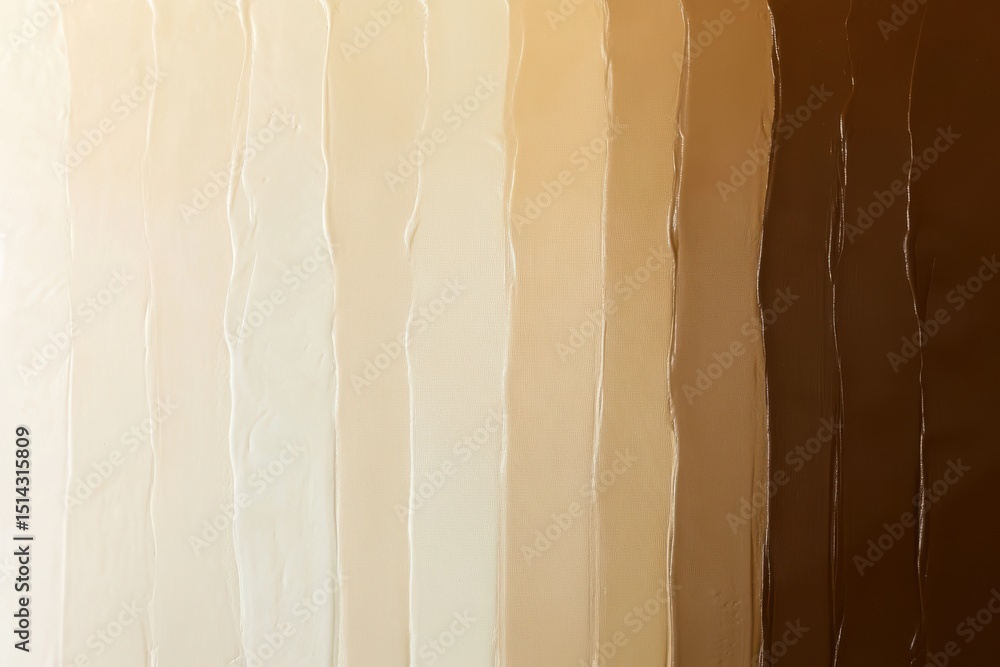 Aufkleber vertical gradient of beige to brown paint strokes creating an abstract color spectrum effect art pie
