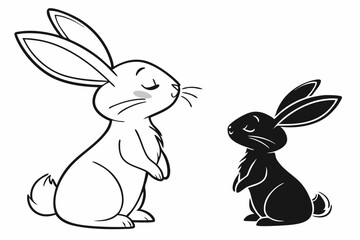 Minimal Hops: Rabbit Sketch & Silhouette Set