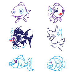 fish_colorful_group_vector_image_set