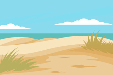tropical beach with palm trees