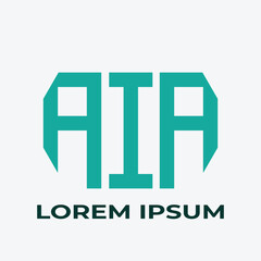 AIA Logo: Minimalist logo design in aqua color representing a brand's initial. Featuring a clean aesthetic for versatile application.