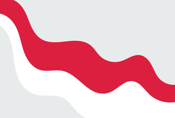 Abstract wavy red and white design of the Indonesian flag, symbolizing national pride and independence, ideal for August 17 celebration themes.