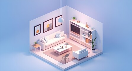 Naklejka premium 3d render of a modern building with a computer