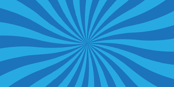 Abstract blue ray sunburst pattern colorful design. Vintage blue gradient sunrays illustration swirl grunge backdrop line texture background.	