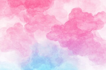 Fototapeta premium An abstract watercolor painting featuring shades of pink and blue with a soft and dreamy appearance