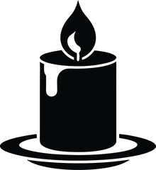Candle Vector, Candle Silhouette Icon Clipart