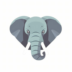 Fototapeta premium Elephant Head: A stylized illustration of an elephant head in a simplified, minimalist design. Clean lines and bold colors convey a sense of modern elegance and charm.