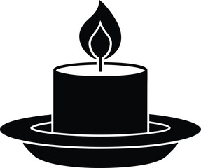 Candle Vector, Candle Silhouette Icon Clipart
