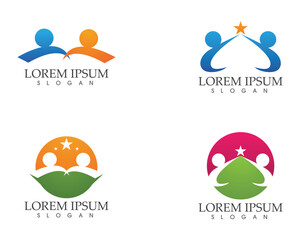 Fototapeta premium family care love logo and symbols template