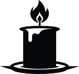 Candle Vector, Candle Silhouette Icon Clipart
