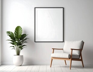 Modern minimalist interior mockup