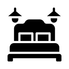 hotel bed glyph icon
