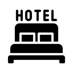 hotel room glyph icon