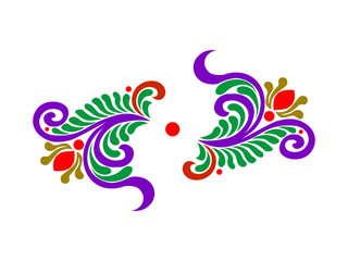 Elegant Floral Vector Ornaments – colourful Vintage Divider Alpona 