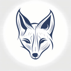 Fototapeta premium Fox Line Art: An elegant fox rendered in minimalist line art, perfect for logo or graphic design.
