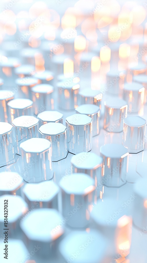 Poster abstract biochip sensor mockup with cellular signal pattern