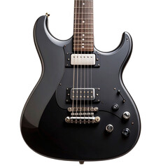 Fototapeta premium Modern Electric Guitar in Matte Black Finish, isolated on white background”